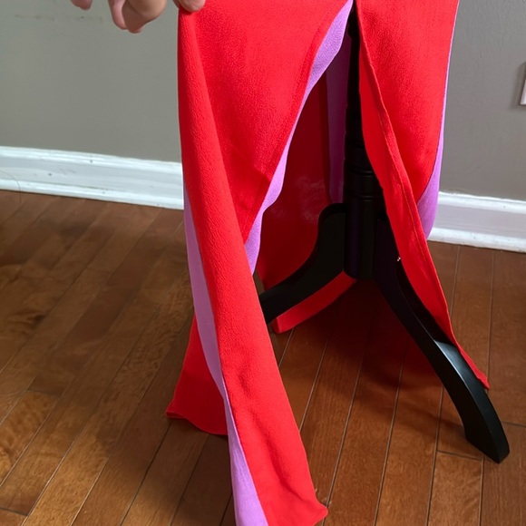 W118 by Walter Baker Gabriella Colorblock Purple, Red A-Line Maxi Dress Size XS - Picture 8 of 12